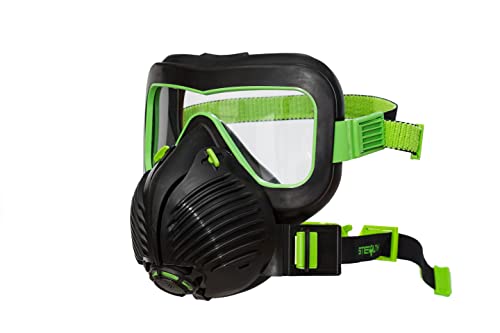 Stealth Air+Vis Atemschutzmaske mit Schutzbrille, austauschbarer HEPAC®-Filter mit Partikelfilterung, Staubmaske mit bequemen Bändern, robuste Schutzbrille für maximale Sicherheit. von Stealth