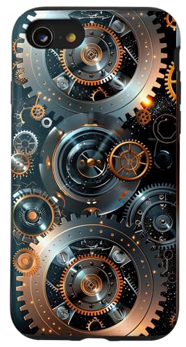 Hülle für iPhone SE (2020) / 7 / 8 Mechanische Steampunk-Zahnräder Grafikkunst von Steampunk Machine Gears Art