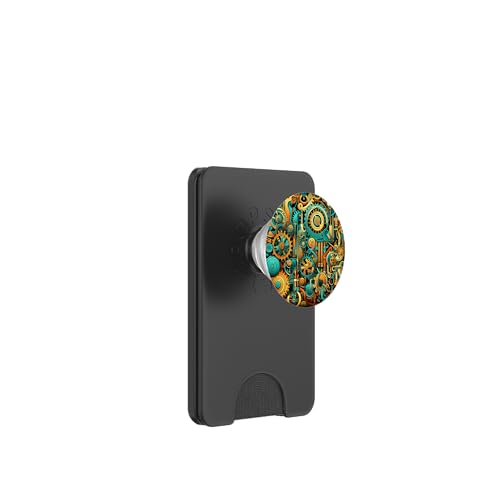 Steampunk-Getriebe-Design, mechanischer Vintage-Telefongriff, Retro PopSockets PopWallet für MagSafe Steampunk-Getriebe-Design, mechanischer Vintage-Telefongriff, Retro PopSockets PopWallet für MagSafe von Steampunk Style Graphics