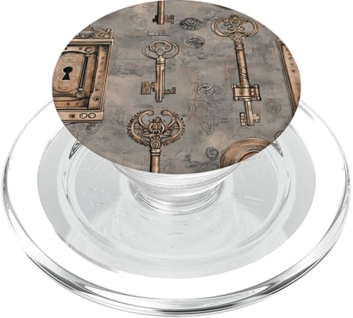 Steampunk-Schlüssel-Design, Vintage-Design, kunstvolles Tastenbild PopSockets PopGrip für MagSafe Steampunk-Schlüssel-Design, Vintage-Design, kunstvolles Tastenbild PopSockets PopGrip für MagSafe von Steampunk Style Graphics