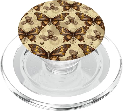 Steampunk-Schmetterlings-Design, florales Insekt-Kunst PopSockets PopGrip für MagSafe von Steampunk Style Graphics