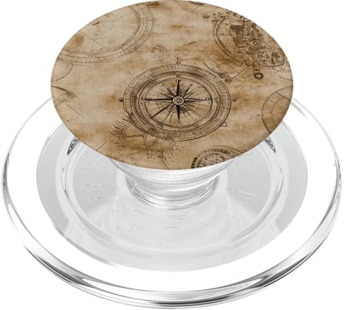 Vintage-Kompass-Design, nautisches Kartenbild, alte Karte, Sepia PopSockets PopGrip für MagSafe Vintage-Kompass-Design, nautisches Kartenbild, alte Karte, Sepia PopSockets PopGrip für MagSafe von Steampunk Style Graphics