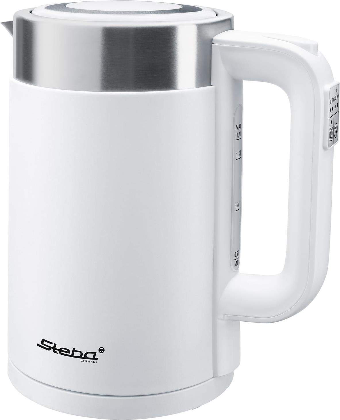 Steba WK 11 BIANCO - 1,7 l - 2200 W - Weiß - Kunststoff - Edelstahl - Regelbare Temperatur - Wasserstandsanzeige (WK 11 Bianco) von Steba