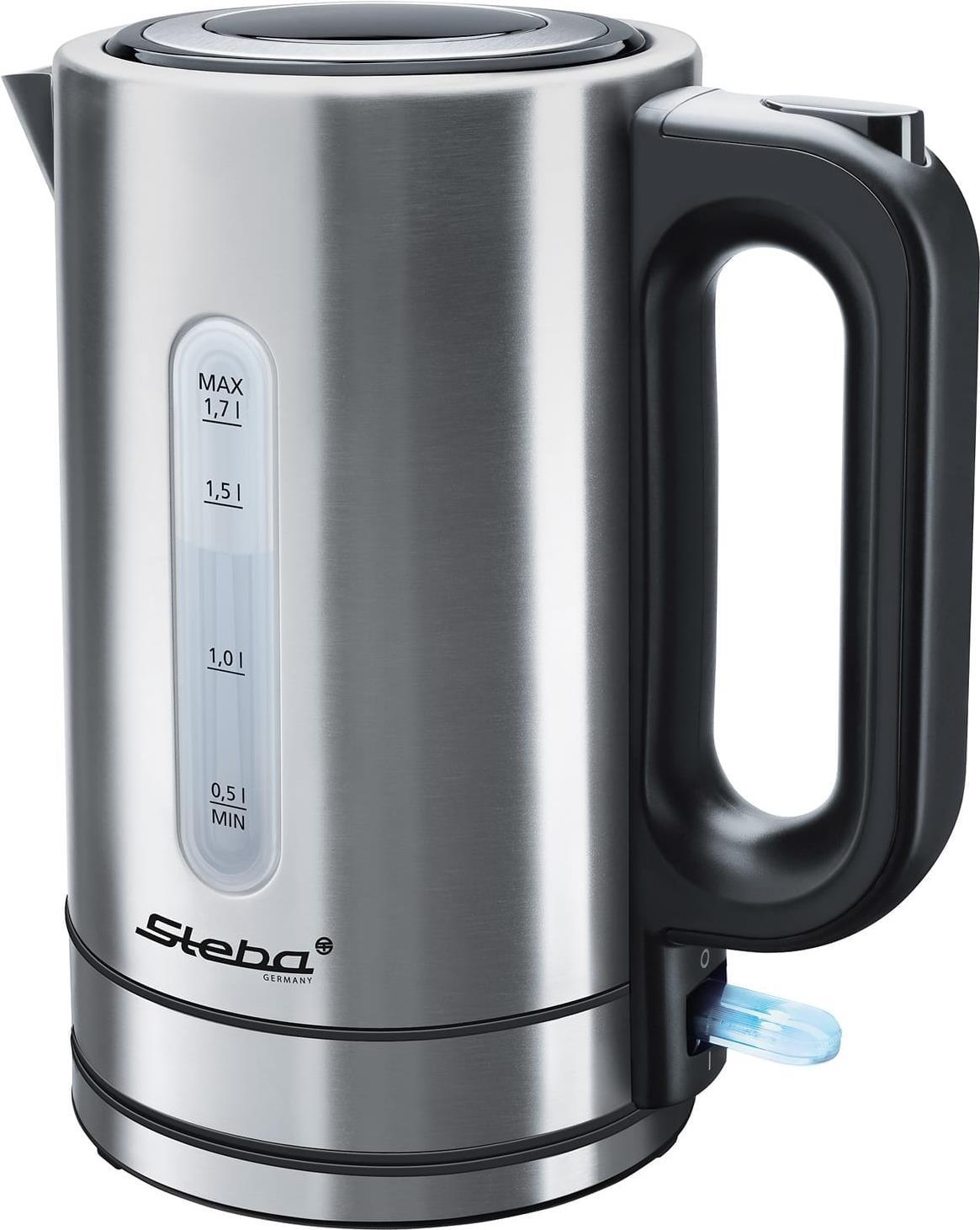Steba WK 20 INOX Wasserkocher 1,7 l Schwarz - Edelstahl 2200 W (WK 20 Inox) von Steba