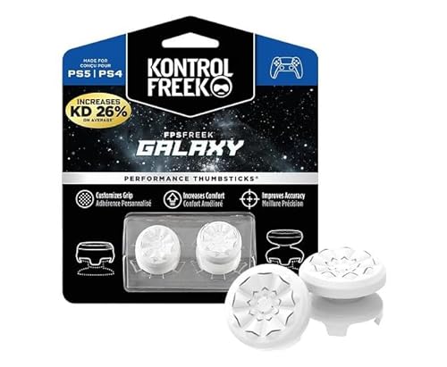 KontrolFreek FPS Freek Galaxy White für Playstation 4 (PS4) und Playstation 5 (PS5) | Performance Thumbsticks | 1 High-Rise, 1 Mid-Rise | Weiß von SteelSeries