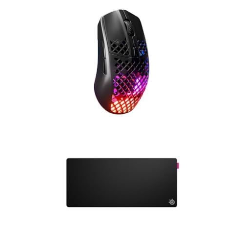 SteelSeries Aerox 3 Wireless Onyx - RGB Gaming-Mouse - Federleichtes wasserabweisendes Design - Optischer TrueMove Air-Sensor 18K DPI QcK XL Performance Speed Gaming-Mauspad 900x400mm SteelSeries Aerox 3 Wireless Onyx - RGB Gaming-Mouse - Federleichtes wasserabweisendes Design - Optischer TrueMove Air-Sensor 18K DPI QcK XL Performance Speed Gaming-Mauspad 900x400mm von SteelSeries
