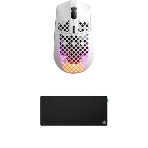 SteelSeries Aerox 3 Wireless Snow - RGB Gaming-Mouse - Federleichtes wasserabweisendes Design - Optischer TrueMove Air-Sensor 18K DPI QcK XL Performance Balance Gaming-Mauspad 900x400mm SteelSeries Aerox 3 Wireless Snow - RGB Gaming-Mouse - Federleichtes wasserabweisendes Design - Optischer TrueMove Air-Sensor 18K DPI QcK XL Performance Balance Gaming-Mauspad 900x400mm von SteelSeries