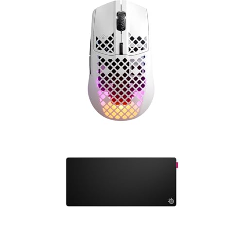 SteelSeries Aerox 3 Wireless Snow - RGB Gaming-Mouse - Federleichtes wasserabweisendes Design - Optischer TrueMove Air-Sensor 18K DPI QcK XL Performance Speed Gaming-Mauspad 900x400mm SteelSeries Aerox 3 Wireless Snow - RGB Gaming-Mouse - Federleichtes wasserabweisendes Design - Optischer TrueMove Air-Sensor 18K DPI QcK XL Performance Speed Gaming-Mauspad 900x400mm von SteelSeries