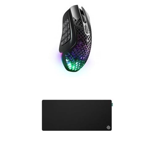 SteelSeries Aerox 9 Wireless - RGB Gaming-Mouse - Federleichtes, wasserabweisendes Design - 18 Tasten - TrueMove Air-Sensor 18K DPI QcK XL Performance Balance Gaming-Mauspad 900x400mm SteelSeries Aerox 9 Wireless - RGB Gaming-Mouse - Federleichtes, wasserabweisendes Design - 18 Tasten - TrueMove Air-Sensor 18K DPI QcK XL Performance Balance Gaming-Mauspad 900x400mm von SteelSeries