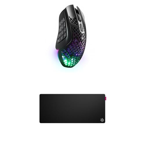SteelSeries Aerox 9 Wireless - RGB Gaming-Mouse - Federleichtes, wasserabweisendes Design - 18 Tasten - TrueMove Air-Sensor mit 18K DPI QcK XL Performance Speed Gaming-Mauspad 900x400mm SteelSeries Aerox 9 Wireless - RGB Gaming-Mouse - Federleichtes, wasserabweisendes Design - 18 Tasten - TrueMove Air-Sensor mit 18K DPI QcK XL Performance Speed Gaming-Mauspad 900x400mm von SteelSeries