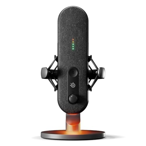 SteelSeries Alias USB-Mikrofon für PC – 3 Mal größere Kapsel fürs Gaming, Streaming und Podcasting – KI-gestützte Geräuschunterdrückung – LED-Stummschalttaste + Pegelüberwachung – Stoßdämpfer SteelSeries Alias USB-Mikrofon für PC – 3 Mal größere Kapsel fürs Gaming, Streaming und Podcasting – KI-gestützte Geräuschunterdrückung – LED-Stummschalttaste + Pegelüberwachung – Stoßdämpfer von SteelSeries