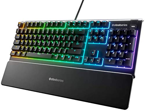 SteelSeries Apex 3 - Gaming Tastatur - 10-Zonen RGB-Beleuchtung - Premium magnetische Handballenauflage - Portugiesisch (QWERTY) Layout von SteelSeries