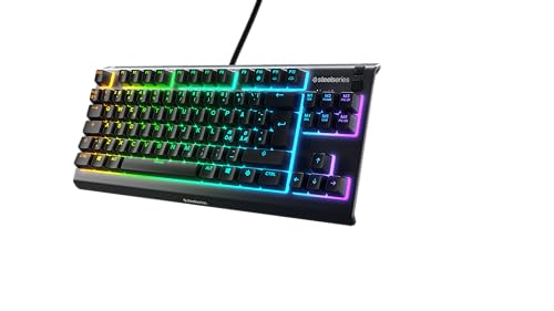SteelSeries Apex 3 TKL - RGB Gaming-Tastatur - Kompakter Tenkeyless-Formfaktor - 8-Zonen-RGB-Beleuchtung - Nordisch (QWERTY) Layout von SteelSeries