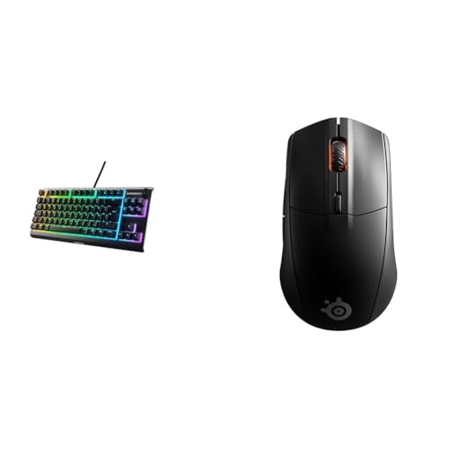 SteelSeries Apex 3 TKL - RGB Gaming-Tastatur - Kompakter Tenkeyless-Formfaktor & Rival 3 Wireless - Wireless Gaming-Maus - Über 400 Stunden Akkulaufzeit von SteelSeries