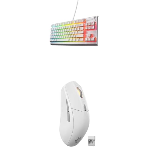 SteelSeries Apex 3 TKL White - Gaming Tastatur - 8-Zonen RGB-Beleuchtung - Deutsches QWERTZ Rival 3 Wireless Gen 2 Gaming-Maus - 2,4 GHz und Bluetooth – 18K DPI TrueMove Air-Optiksensor SteelSeries Apex 3 TKL White - Gaming Tastatur - 8-Zonen RGB-Beleuchtung - Deutsches QWERTZ Rival 3 Wireless Gen 2 Gaming-Maus - 2,4 GHz und Bluetooth – 18K DPI TrueMove Air-Optiksensor von SteelSeries