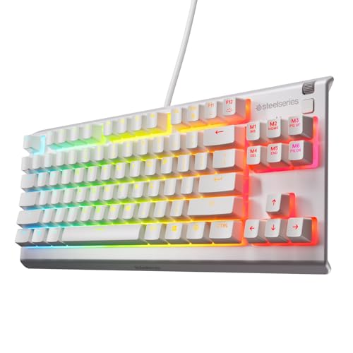 SteelSeries Apex 3 TKL White RGB Gaming-Tastatur – Kompakter Tenkeyless-Formfaktor – 8-Zonen-RGB-Beleuchtung – Wasser- und Staubresistenz – Flüsterleise Gaming-Switches - NOR Layout QWERTY SteelSeries Apex 3 TKL White RGB Gaming-Tastatur – Kompakter Tenkeyless-Formfaktor – 8-Zonen-RGB-Beleuchtung – Wasser- und Staubresistenz – Flüsterleise Gaming-Switches - NOR Layout QWERTY von SteelSeries
