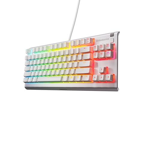SteelSeries Apex 3 TKL White RGB Gaming-Tastatur – Kompakter Tenkeyless-Formfaktor – 8-Zonen-RGB-Beleuchtung – Wasser- und Staubresistenz – Flüsterleise Gaming-Switches - US Layout QWERTY SteelSeries Apex 3 TKL White RGB Gaming-Tastatur – Kompakter Tenkeyless-Formfaktor – 8-Zonen-RGB-Beleuchtung – Wasser- und Staubresistenz – Flüsterleise Gaming-Switches - US Layout QWERTY von SteelSeries