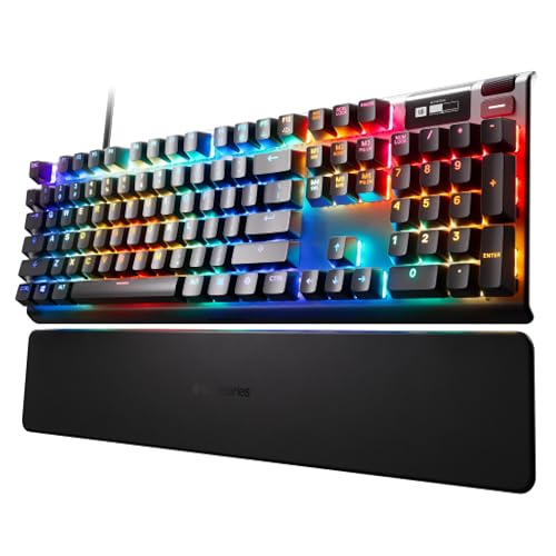 SteelSeries Apex Pro HyperMagnetic Gaming-Tastatur Die schnellste Tastatur der Welt Anpassbares Ansprechverhalten OLED-Bildschirm RGB USB-Passthrough Amerikanisch (QWERTY) von SteelSeries