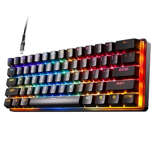 SteelSeries Apex Pro Mini HyperMagnetic Gaming-Tastatur – Die weltweit schnellste Tastatur – Anpassbares Ansprechverhalten – 60%-Formfaktor – RGB – PBT-Keycaps – USB-C – Deutsches Tastatur QWERTZ von SteelSeries