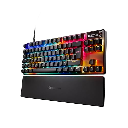 SteelSeries Apex Pro TKL Gen 3 - HyperMagnetic Gaming-Tastatur - OmniPoint 3.0 Switches - Anpassbares Ansprechverhalten - Rapid Trigger - Rapid Tap/SOCD - OLED - PBT-Keycaps - USB-C - UK Layout QWERTY von SteelSeries
