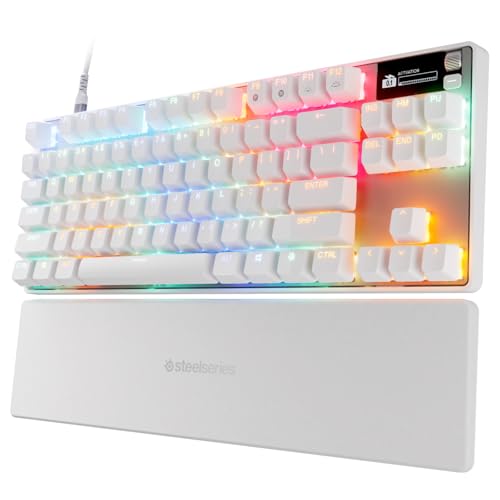 SteelSeries Apex Pro TKL Gen 3 Weiß - HyperMagnetic Gaming-Tastatur - OmniPoint 3.0 Switches - Anpassbares Ansprechverhalten - Rapid Trigger - Rapid Tap/SOCD - OLED - PBT-Keycaps - USB-C - US QWERTY SteelSeries Apex Pro TKL Gen 3 Weiß - HyperMagnetic Gaming-Tastatur - OmniPoint 3.0 Switches - Anpassbares Ansprechverhalten - Rapid Trigger - Rapid Tap/SOCD - OLED - PBT-Keycaps - USB-C - US QWERTY von SteelSeries