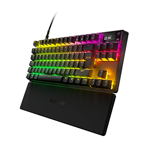 SteelSeries Apex Pro TKL HyperMagnetic Gaming-Tastatur – Die schnellste Tastatur – Anpassbares Ansprechverhalten – OLED-Bildschirm – PBT-Keycaps – USB-C – 2023 Edition – Englisch Tastatur QWERTY von SteelSeries