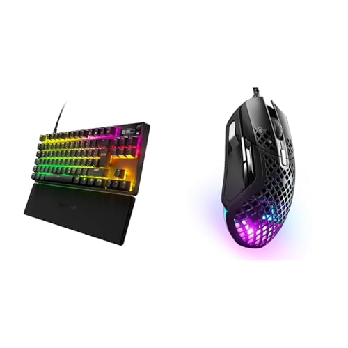 SteelSeries Apex Pro TKL HyperMagnetic Gaming-Tastatur & Aerox 5 - RGB Gaming-Mouse mit Öffnungen in der Oberfläche - Federleicht und wasserabweisend - Optischer TrueMove Air-Sensor mit 18.000 DPI von SteelSeries