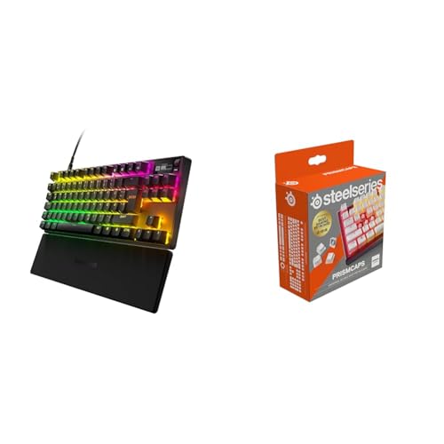 SteelSeries Apex Pro TKL HyperMagnetic Gaming-Tastatur & PrismCaps – Double-Shot-Tastenset mit „Pudding“-Optik von SteelSeries