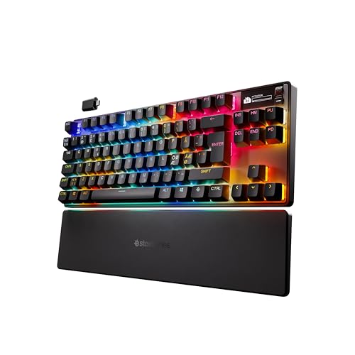 SteelSeries Apex Pro TKL Wireless Gen 3 - HyperMagnetic Gaming-Tastatur - OmniPoint 3.0 Switches - Anpassbares Ansprechverhalten - Sofort einsetzbare Presets - Rapid Tap/SOCD - OLED -NOR QWERTY Layout von SteelSeries