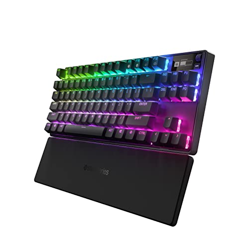 SteelSeries Apex Pro TKL Wireless HyperMagnetic Gaming-Tastatur – E-Sports TKL-Formfaktor – Anpassbares Ansprechverhalten – PBT-Keycaps – Bluetooth – 2,4 GHz– USB-C – Amerikanisch Tastatur (QWERTY) von SteelSeries