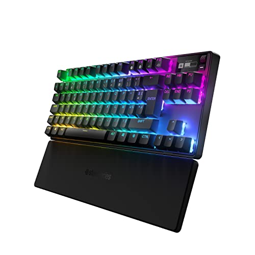 SteelSeries Apex Pro TKL Wireless HyperMagnetic Gaming-Tastatur – E-Sports TKL-Formfaktor – Anpassbares Ansprechverhalten – PBT-Keycaps – Bluetooth – 2,4 GHz– USB-C – Französisches Tastatur (AZERTY) von SteelSeries