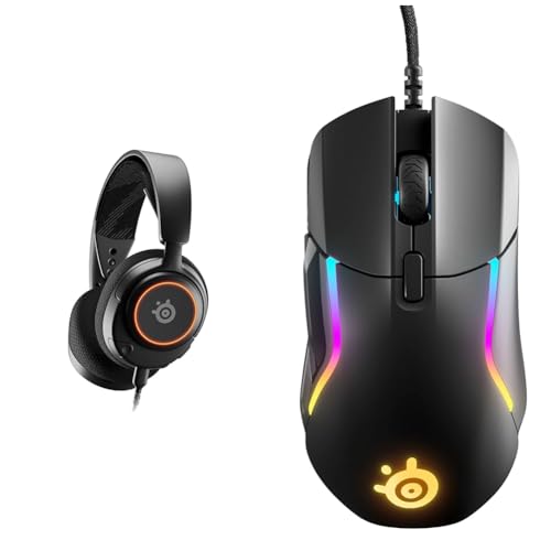 SteelSeries Arctis Nova 3 - Multi-System Gaming-Headset – Hi-Fi-Treiber & Rival 5 - Gaming-Maus - TrueMove Air Optische Sensor mit 18CPI - 9 programmierbare Tasten - Federleichte 85 Gramm, Schwarz von SteelSeries