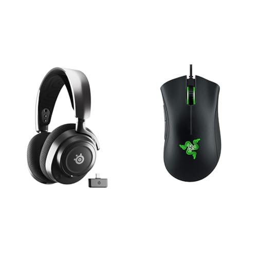 SteelSeries Arctis Nova 7 Wireless Multi-Plattform Gaming-Headset & Razer DeathAdder Essential (2021) - Kabelgebundene Gaming-Maus mit Optischem Sensor mit 6400 DPI von SteelSeries