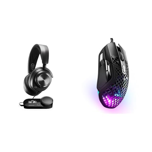 SteelSeries Arctis Nova Pro - Multi-System Gaming-Headset & Aerox 5 - RGB Gaming-Mouse mit Öffnungen in der Oberfläche - Federleicht und wasserabweisend - Optischer TrueMove Air-Sensor mit 18.000 DPI von SteelSeries