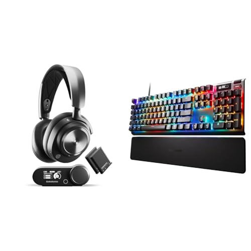 SteelSeries Arctis Nova Pro Wireless - Multi-System Gaming-Headset – Hi-Fi-Treiber – PC & Apex Pro HyperMagnetic Gaming-Tastatur – Die schnellste Tastatur der Welt von SteelSeries