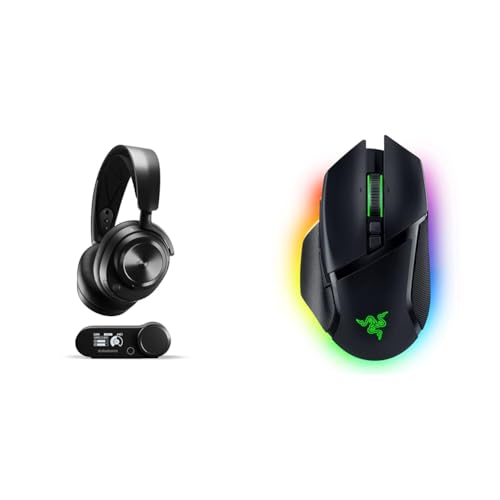 SteelSeries Arctis Nova Pro Wireless - Multi-System Gaming-Headset – PC & Razer Basilisk V3 Pro - Anpassbare kabellose Gaming-Maus mit Razer HyperScroll Tilt Wheel Focus Pro 30K Optischer Sensor von SteelSeries