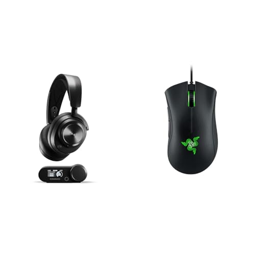 SteelSeries Arctis Nova Pro Wireless - Multi-System Gaming-Headset – PC & Razer DeathAdder Essential 2021 - Essentielle Gaming-Maus mit optischem 6.400-DPI-Sensor Optischer Sensor mit echten 6.400 DPI von SteelSeries