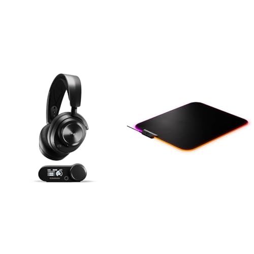 SteelSeries Arctis Nova Pro Wireless - Multi-System Gaming-Headset & QcK Prism Cloth M - Gaming Mauspad – 2 Zonen RGB-Beleuchtung – Mittelgroße (320mm x 270mm x 6mm) von SteelSeries