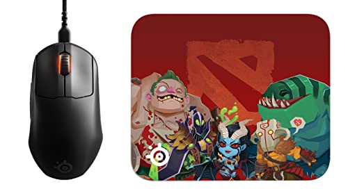 SteelSeries Prime Mini - Esports Leistung Gaming-Maus - Optisch-magnetische Schalter - Mini-Formfaktor + QcK Mini Dota 2 / TI Gaming-Mauspad von SteelSeries