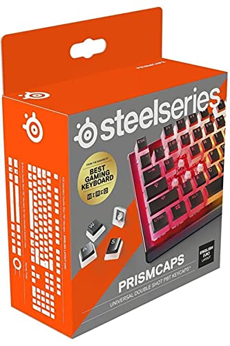 SteelSeries PrismCaps – Double-Shot-Tastenset mit „Pudding“-Optik – Kompatibilität mit allen gängigen mechanischen Tastaturen – MX-Stößel – Schwarz (UK-Tastaturlayout) von SteelSeries