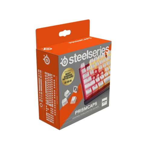 SteelSeries PrismCaps – Double-Shot-Tastenset mit „Pudding“-Optik – Kompatibilität mit allen gängigen mechanischen Tastaturen – MX-Stößel – Weiß (Deutsches Tastaturlayout) von SteelSeries