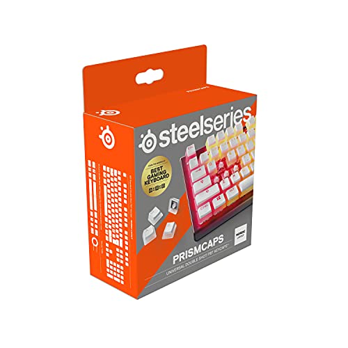 SteelSeries PrismCaps – Double-Shot-Tastenset mit „Pudding“-Optik – Kompatibilität mit allen gängigen mechanischen Tastaturen – MX-Stößel – Weiß (Skandinavisches Tastaturlayout) von SteelSeries