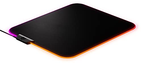 SteelSeries QcK Prism Cloth M - Gaming Mauspad – 2 Zonen RGB-Beleuchtung – Mittelgroße (320mm x 270mm x 6mm) von SteelSeries