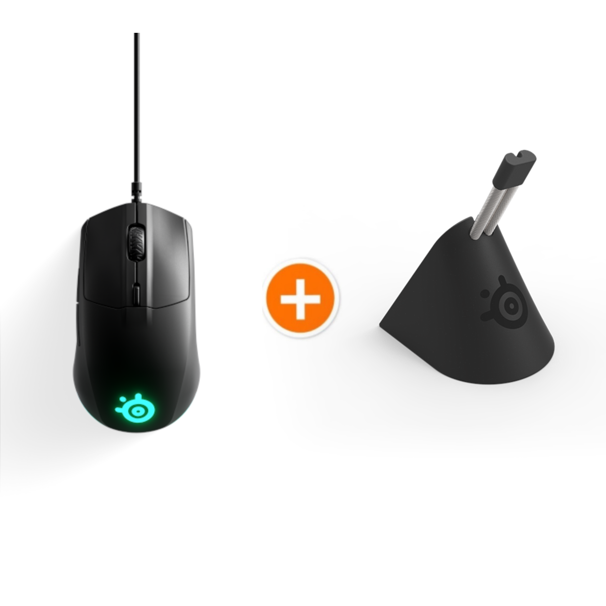 SteelSeries Rival 3 Gaming Maus, kabelgebunden, 8.500 CPI TrueMove Core optischer Sensor, 6 programmierbare Tasten + Steelseries von SteelSeries