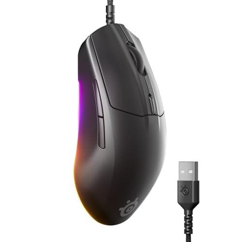 SteelSeries Rival 3 Gen 2 Gaming-Maus - 8.500 DPI TrueMove Core-Optiksensor - 60 Millionen Klicks garantiert - Niedrige Latenz - 77 g leicht - PTFE-Gleitfüße - RGB - Schwarz von SteelSeries