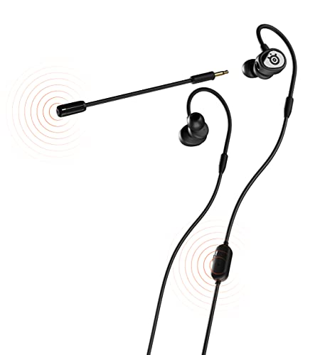 SteelSeries Tusq - In-Ear-Gaming-Headset für mobiles Gaming – Integriertes und abnehmbares, optionales Bügelmikrofon – Ergonomisches Bügel-Design von SteelSeries