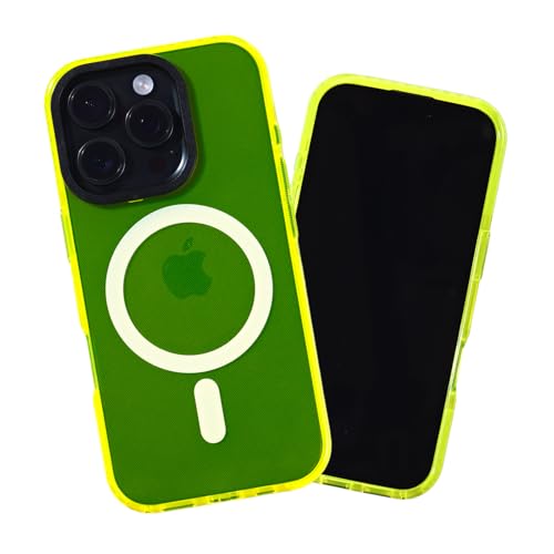 SteepLab Barrier Case für iPhone – Stoßdämpfende Hülle mit Ganzkörperschutz und erhöhter Einfassung (Hi-Energy Neon Yellow Magnetic, iPhone 16 Pro Max) von SteepLab
