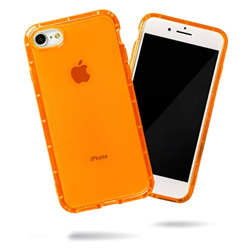 SteepLab Handy-Schutzhülle für iPhone SE (2020, 11,9 cm (4,7 Zoll) / iPhone 8 / iPhone 7, griffige Jelly Schutzhülle mit schützenden Air-Taschen (intensives helles Orange) von SteepLab