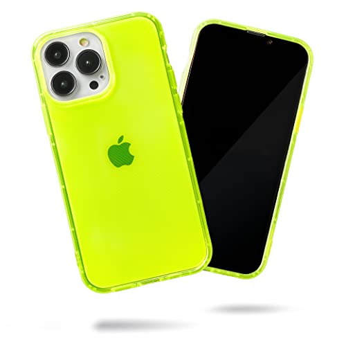 SteepLab Neon-Textmarker-Hülle für iPhone 15 Pro Max (2023, 6,7 Zoll Bildschirm) – Die griffige Jelly Case mit schützenden Lufteinschlüssen (auffälliges Neongelb) von SteepLab