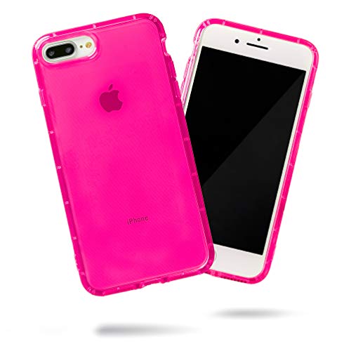 SteepLab Neon Textmarker-Schutzhülle für iPhone 8 Plus & iPhone 7 Plus (5,5 Zoll Bildschirm) – Die griffige Jelly Hülle mit schützenden Air-Taschen (auffälliges Hot Pink) von SteepLab